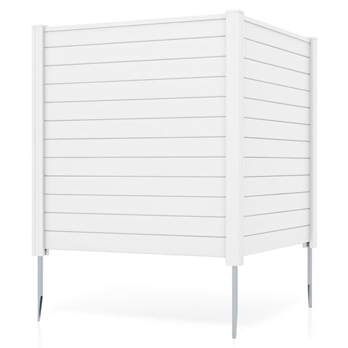 Freestanding 48 x 48 Inch Air Conditioner Fence with Metal Ground Stakes, White