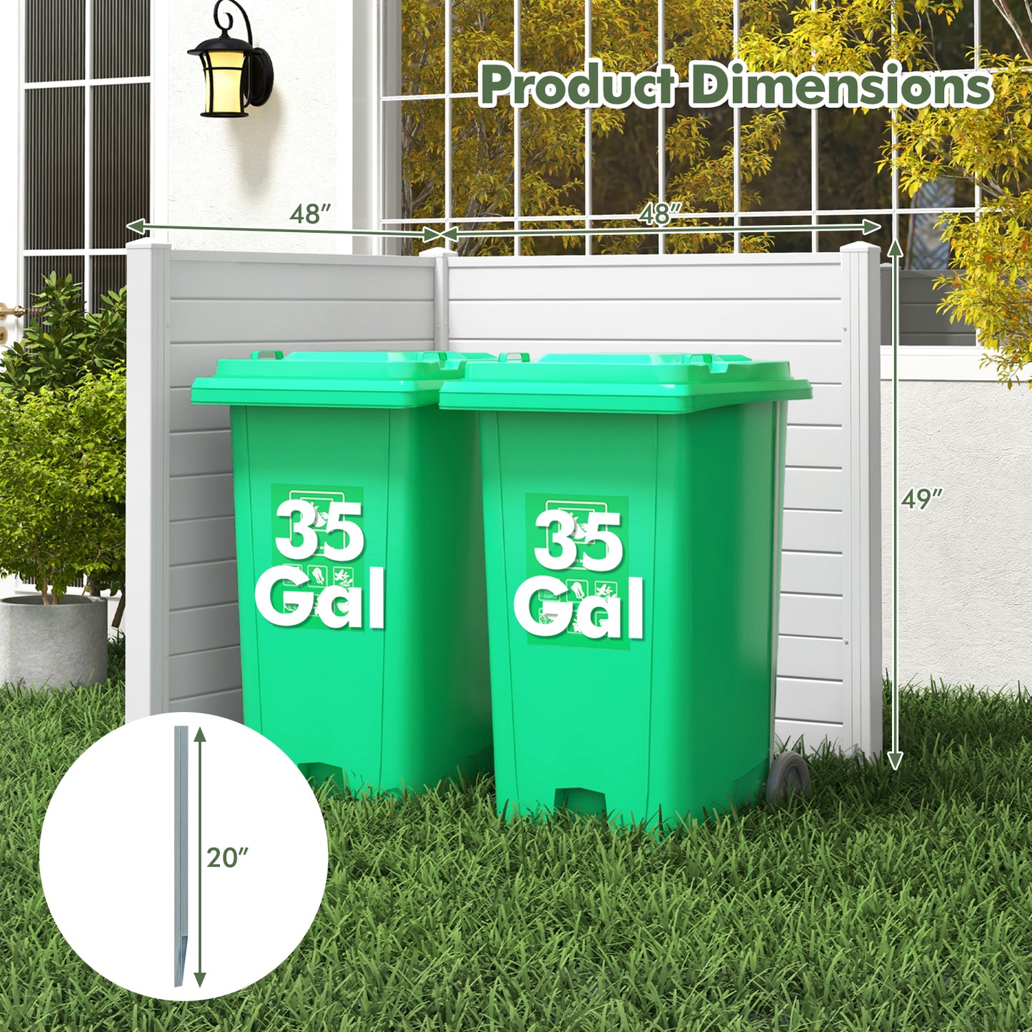 Freestanding 48 x 48 Inch Air Conditioner Fence with Metal Ground Stakes, White Decorative Fencing & Flooring at Gallery Canada