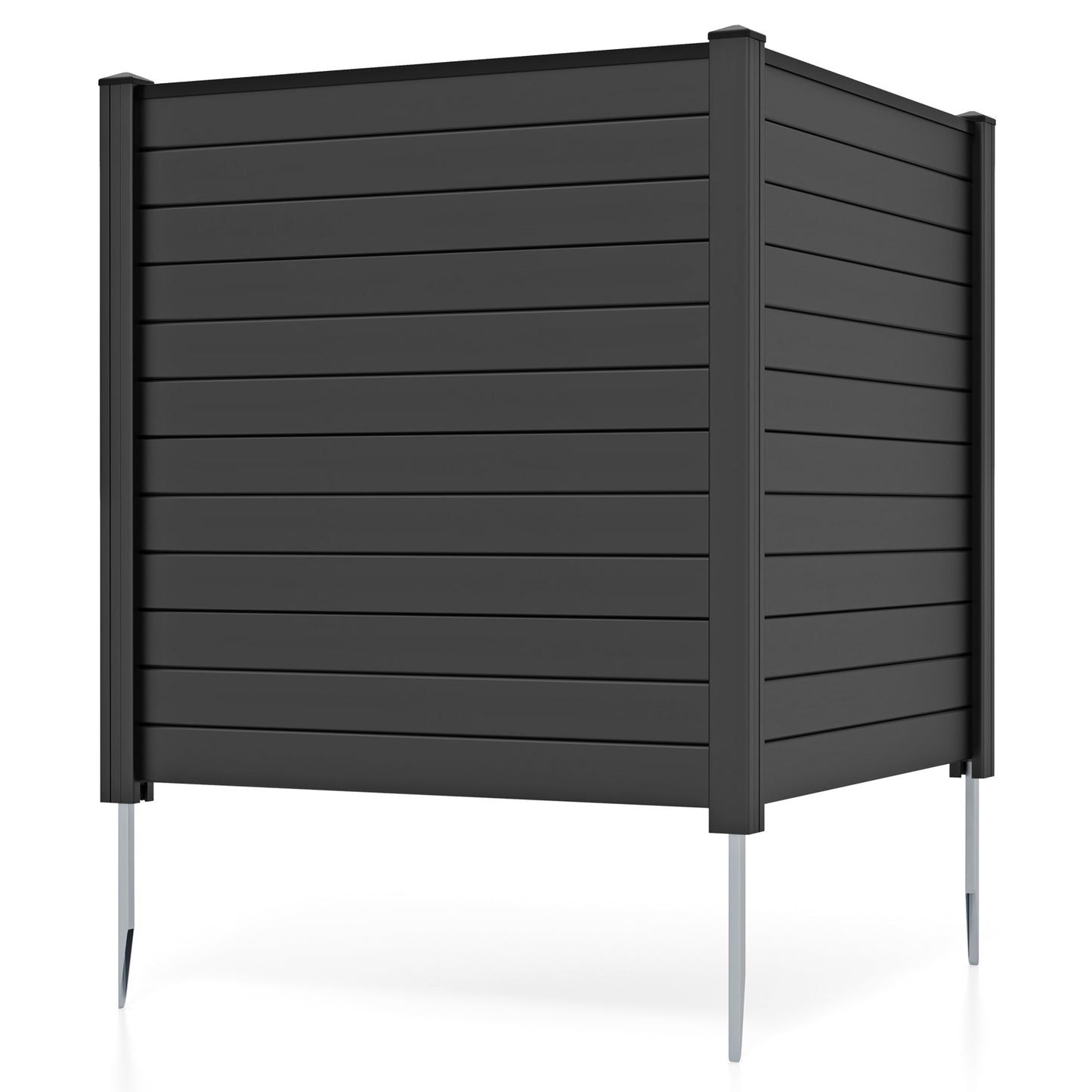 Air Conditioner Fence 48-Inch Privacy Screen 2-Panel for Trash Can with Metal Stakes, Black Decorative Fencing & Flooring at Gallery Canada