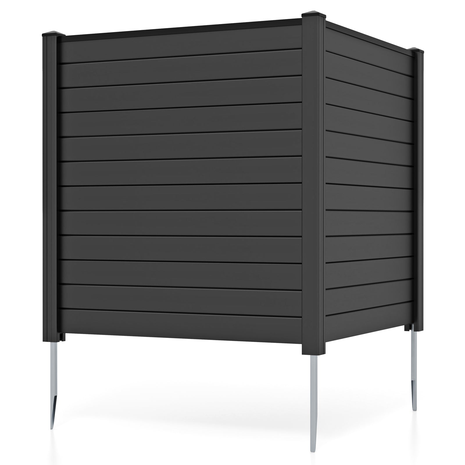 Air Conditioner Fence 48-Inch Privacy Screen 2-Panel for Trash Can with Metal Stakes, Black Decorative Fencing & Flooring at Gallery Canada