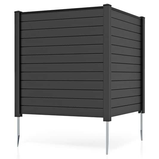 48-Inch Air Conditioner Fence, 2-Panel Privacy Screen, Black