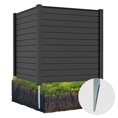 Air Conditioner Fence 48-Inch Privacy Screen 2-Panel for Trash Can with Metal Stakes, Black Decorative Fencing & Flooring at Gallery Canada