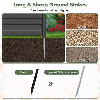 Air Conditioner Fence 48-Inch Privacy Screen 2-Panel for Trash Can with Metal Stakes, Black Decorative Fencing & Flooring at Gallery Canada