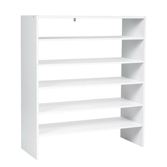3 Pieces 31-Inch Stackable Multi-Shape Shoe Rack, White Shoe Racks & Storage Benches White at Gallery Canada