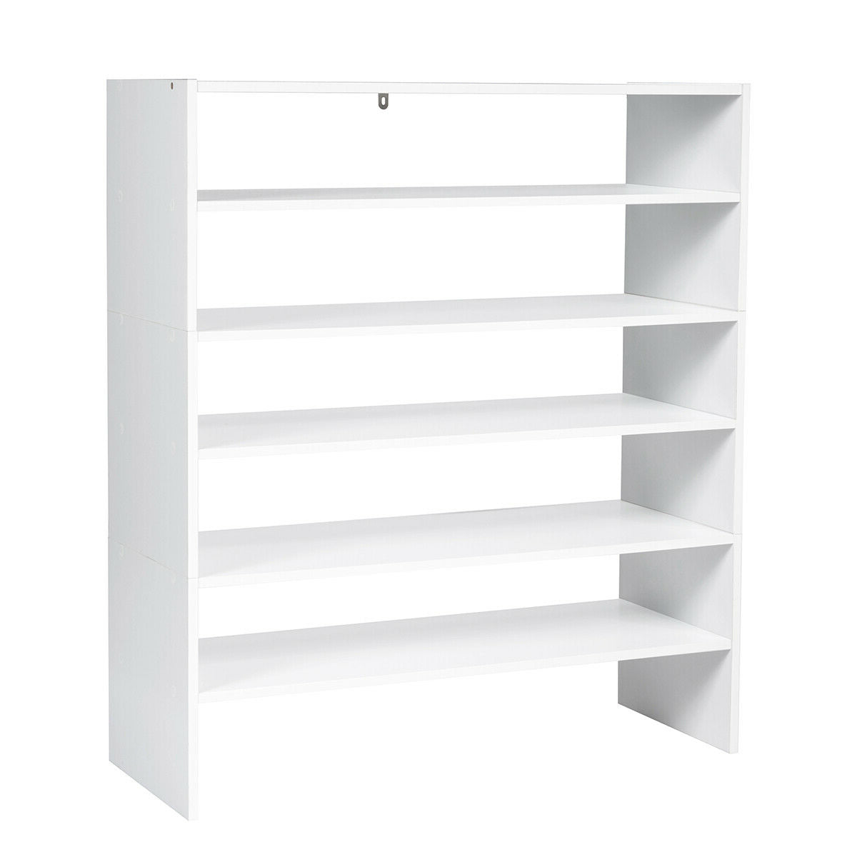 31-Inch Stackable Multi-Shape Shoe Rack, 3 Pieces, White