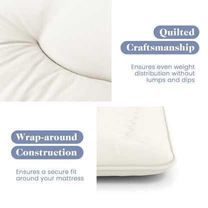 Queen/King/Twin/Full Futon Mattress Floor Sleeping Pad with Washable Cover Beige-King Size, Beige Mattresses at Gallery Canada