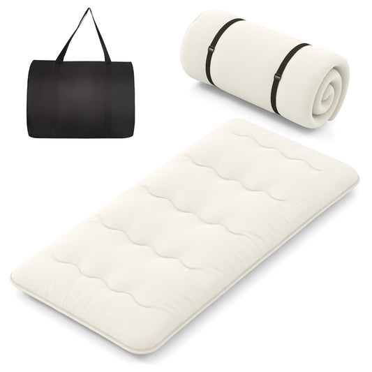 Twin Size Futon Mattress, Washable Cover, Beige Mattresses Beige at Gallery Canada