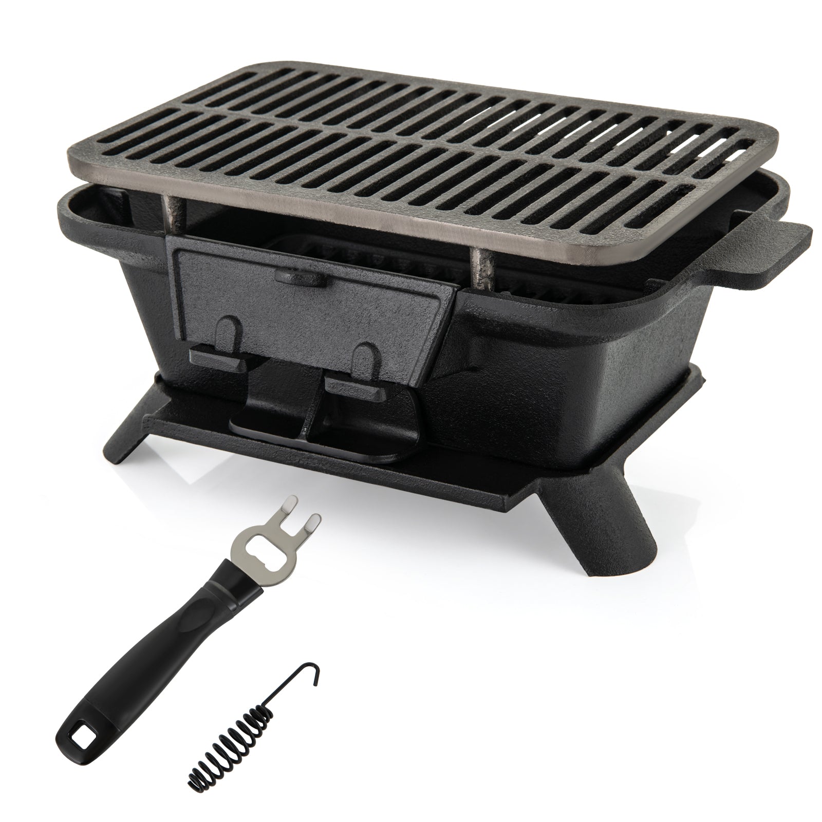 100% Cast Iron Hibachi Grill with Grill Grate Lifter, Black Outdoor Grills at Gallery Canada