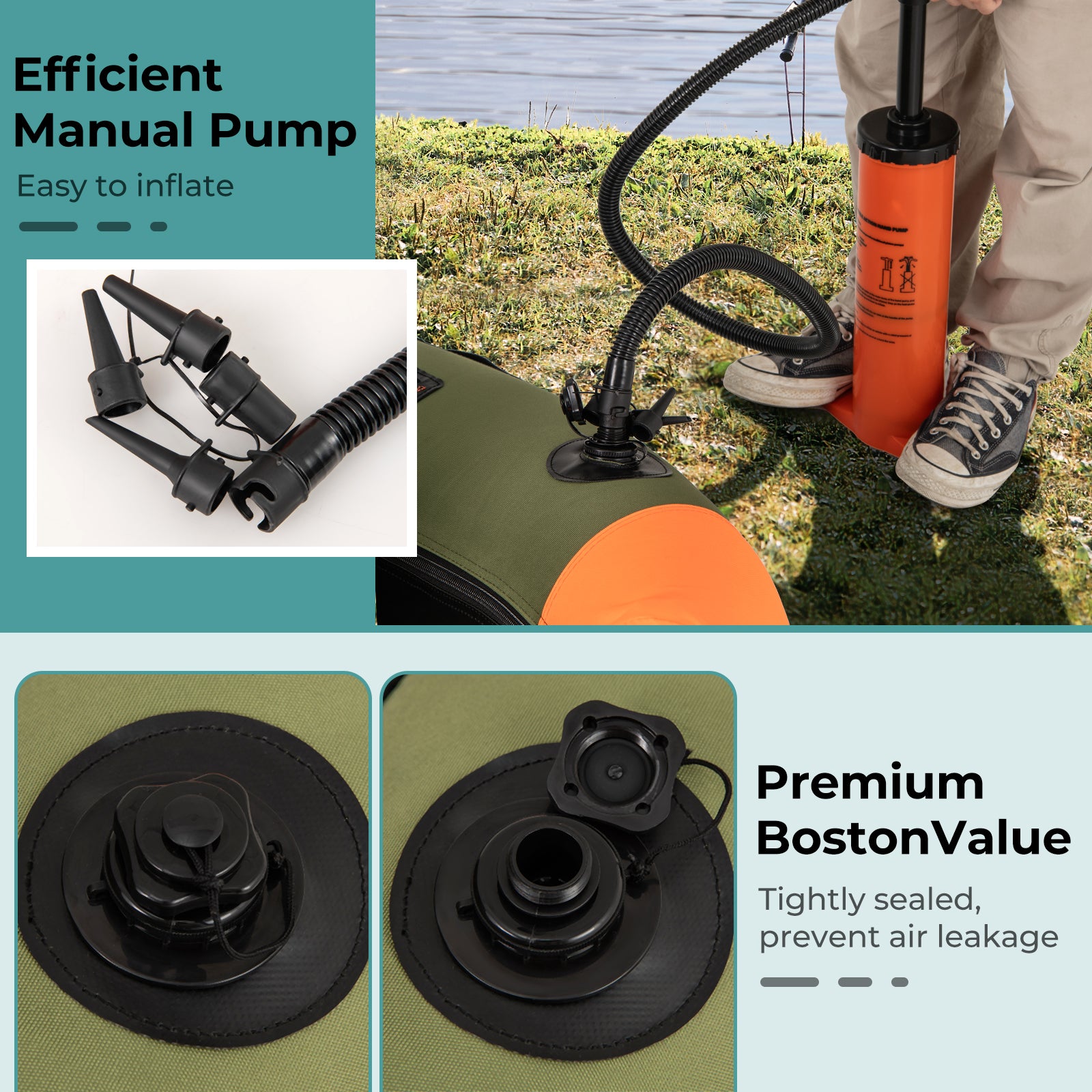 Portable Fishing Boat with 3 Detachable Storage Boxes, Green Surfing at Gallery Canada