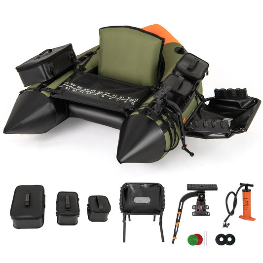 Portable Fishing Boat, 3 Detachable Storage Boxes, Green Surfing Green at Gallery Canada