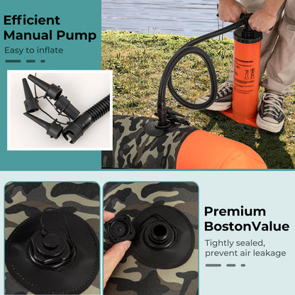 Portable Fishing Boat with 3 Detachable Storage Boxes, Camouflage Surfing at Gallery Canada