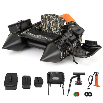 Bateau de pêche portable, 3 boîtes de rangement amovibles, camouflage