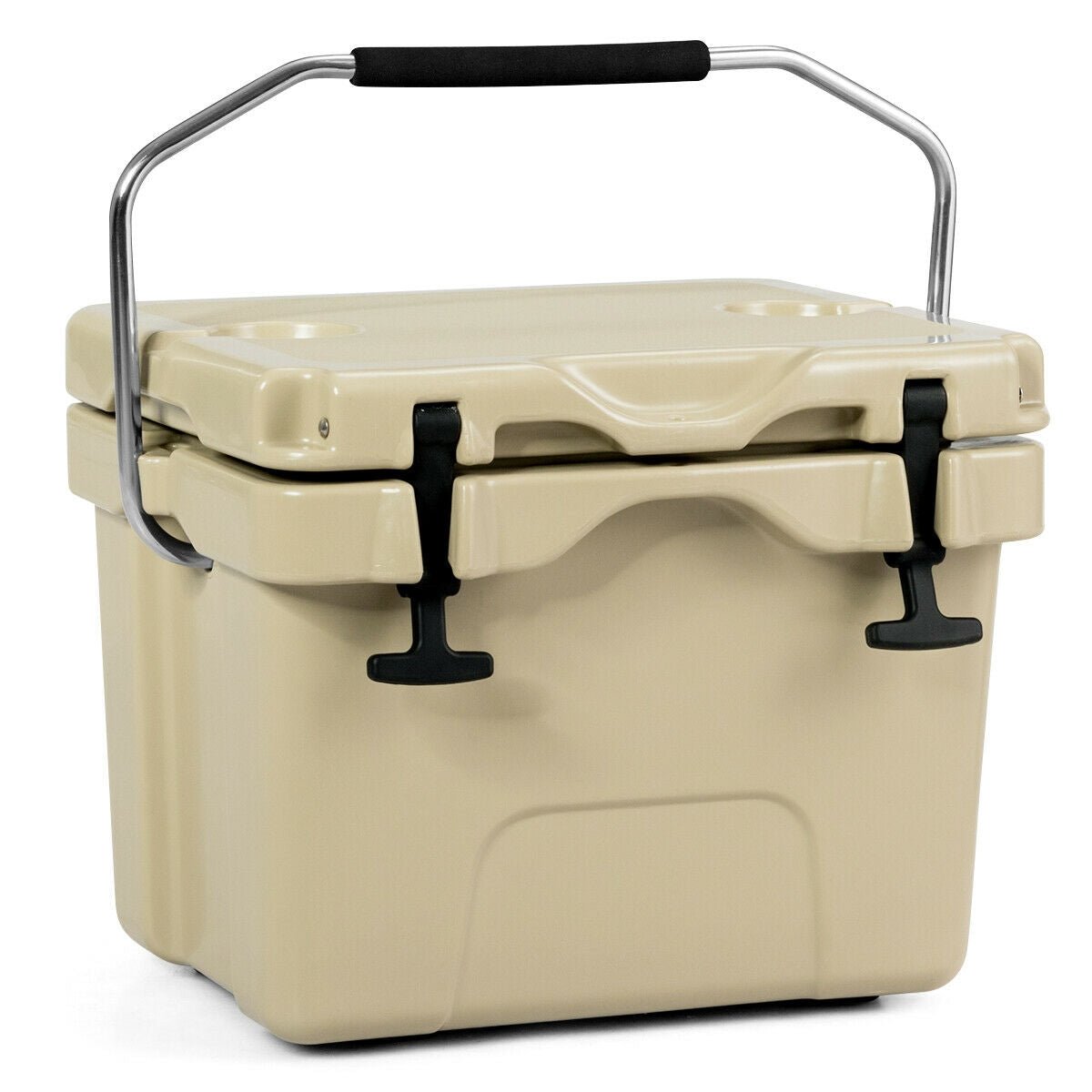 16 Quart 24-Can Insulated Ice Cooler, 2 Cup Holders, Khaki Wine & Beverage Coolers Khaki at Gallery Canada