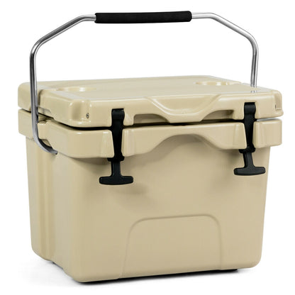 16 Quart 24-Can Insulated Ice Cooler, 2 Cup Holders, Khaki Wine & Beverage Coolers Khaki at Gallery Canada