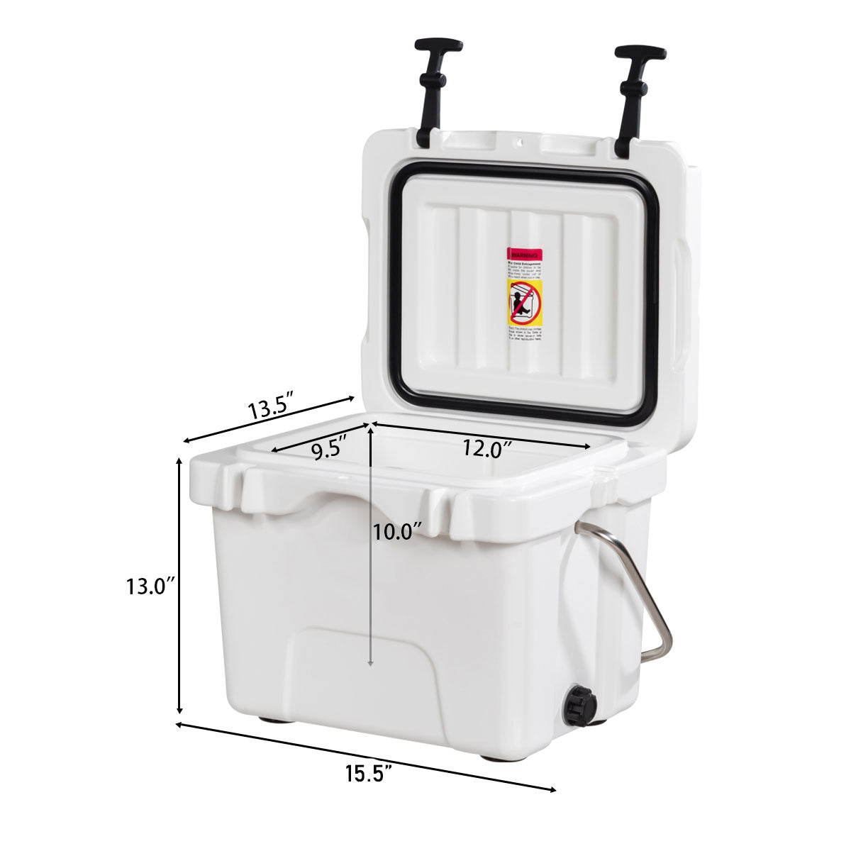 16 Quart 24-Can Capacity Portable Insulated Ice Cooler with 2 Cup Holders, White Wine & Beverage Coolers at Gallery Canada