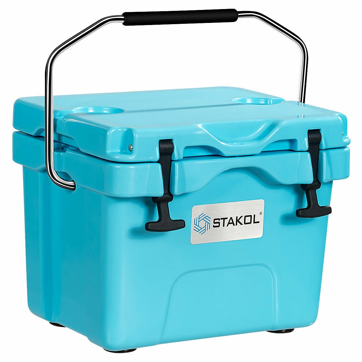 16 Quart Portable Insulated Ice Cooler, 24-Can Capacity, Blue
