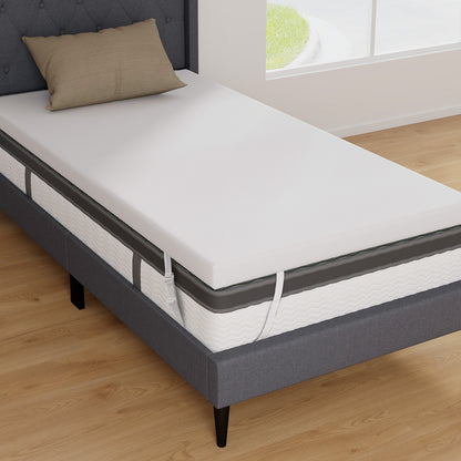 Surligneur de matelas en mousse à mémoire de gel de 3 pouces, taille jumelle, blanc