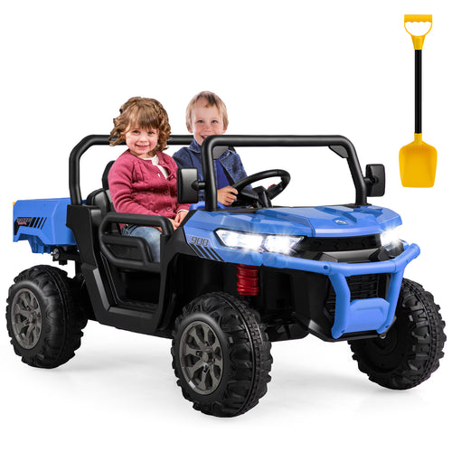 24V Kids Ride On Car With Dump Bed, Remote Control, Navy