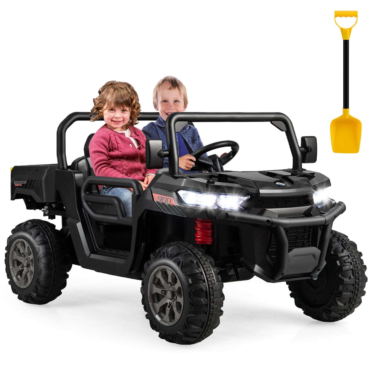 24V Kids Ride On Car With Dump Bed, Remote Control, Black Powered Ride On Toys Black at Gallery Canada