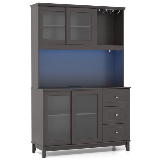 Kitchen Pantry Storage Cabinet, Deep Brown Sideboards Cabinets & Buffets Deep Brown at Gallery Canada