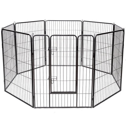 8 Metal Panel Heavy Duty Pet Playpen Dog Fence with Door-40 Inch, Black Pet Gate Black at Gallery Canada