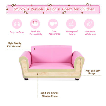 Soft Kids Double Sofa with Ottoman, Pink Kids Chairs & Seating at Gallery Canada