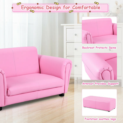Soft Kids Double Sofa with Ottoman, Pink Kids Chairs & Seating at Gallery Canada