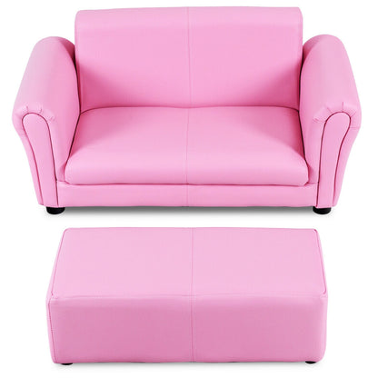 Soft Kids Double Sofa with Ottoman, Pink Kids Chairs & Seating at Gallery Canada