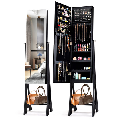 Standing Mirror Jewelry Cabinet, Black Jewelry Armoires at Gallery Canada