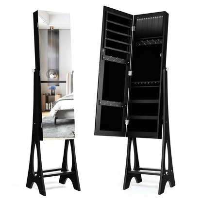 Standing Mirror Jewelry Cabinet, Black Jewelry Armoires at Gallery Canada