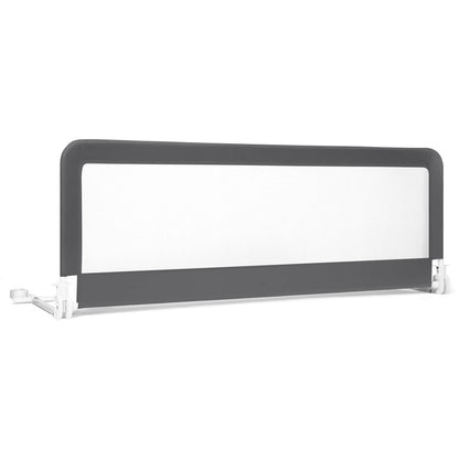 59 Inch Extra Long Folding Breathable Bed Rail Guard With Safety Strap, Gray Bed Rails Gray at Gallery Canada