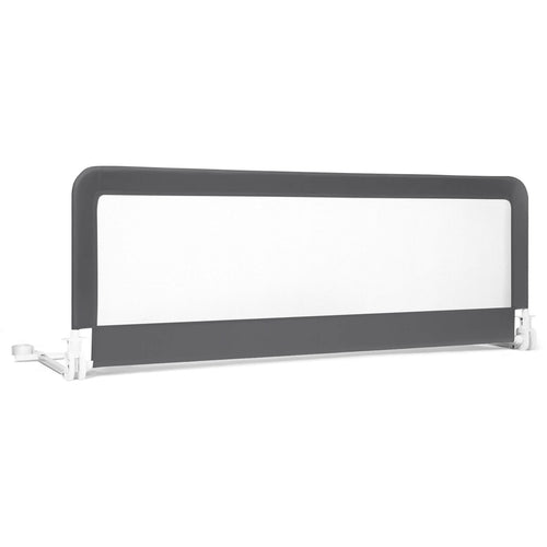 59 Inch Extra Long Folding Breathable Bed Rail Guard With Safety Strap, Gray