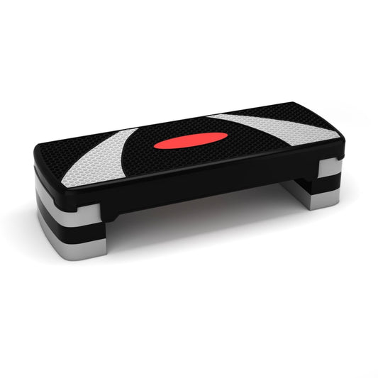 32 Inch Adjustable Fitness Aerobic Step with Riser, Gray Sport Equipments Gray at Gallery Canada