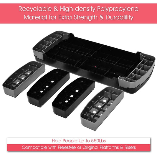 32 Inch Adjustable Fitness Aerobic Step with Riser, Gray Sport Equipments Gray at Gallery Canada