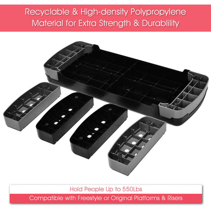 32 Inch Adjustable Fitness Aerobic Step with Riser, Gray Sport Equipments at Gallery Canada