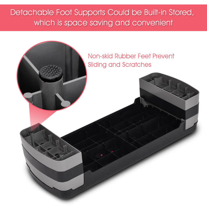32 Inch Adjustable Fitness Aerobic Step with Riser, Gray Sport Equipments at Gallery Canada