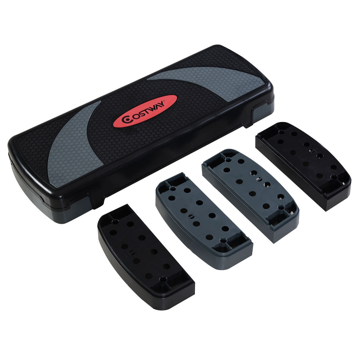32 Inch Adjustable Fitness Aerobic Step with Riser, Gray Sport Equipments at Gallery Canada