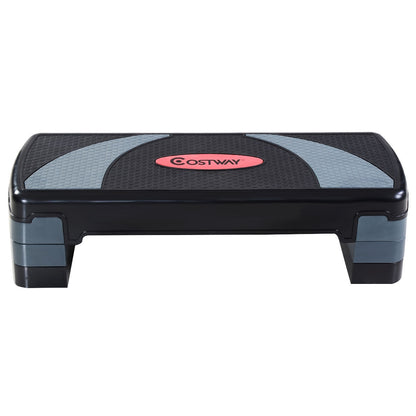 32 Inch Adjustable Fitness Aerobic Step with Riser, Gray Sport Equipments at Gallery Canada