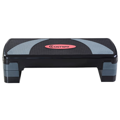 32 Inch Adjustable Fitness Aerobic Step with Riser, Gray Sport Equipments at Gallery Canada