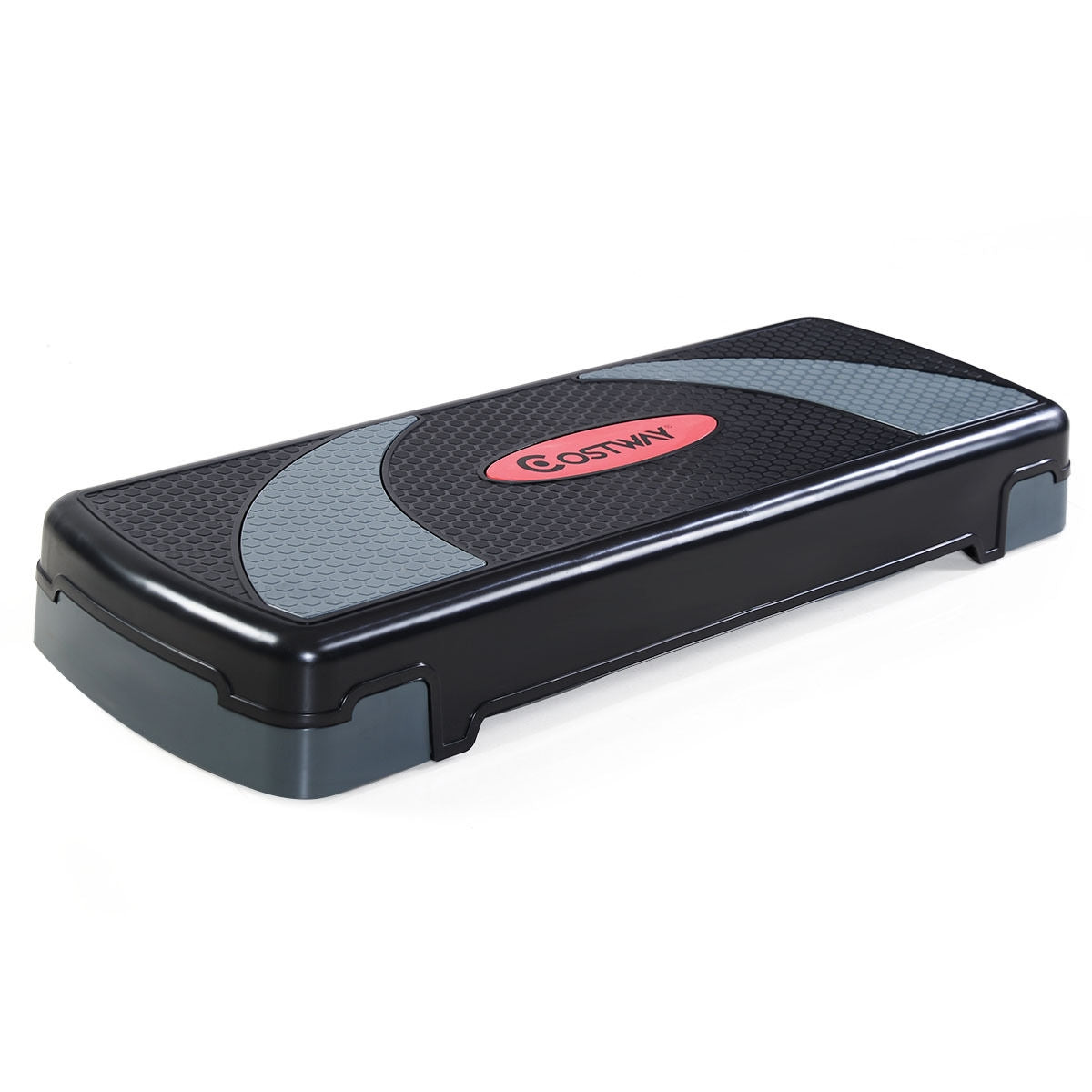 32 Inch Adjustable Fitness Aerobic Step with Riser, Gray Sport Equipments at Gallery Canada