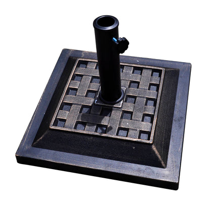17.5 Inch Heavy Duty Square Umbrella Base Stand of 30 lbs for Outdoor, Bronze Outdoor Umbrella Bases at Gallery Canada