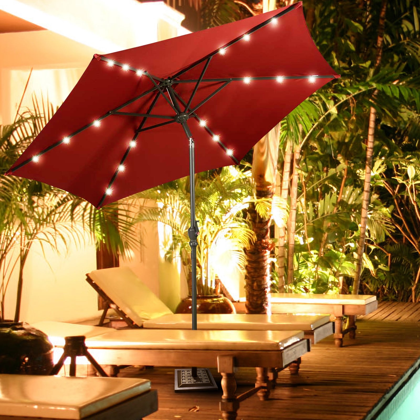 17.5 Inch Heavy Duty Square Umbrella Base Stand of 30 lbs for Outdoor, Bronze Outdoor Umbrella Bases at Gallery Canada