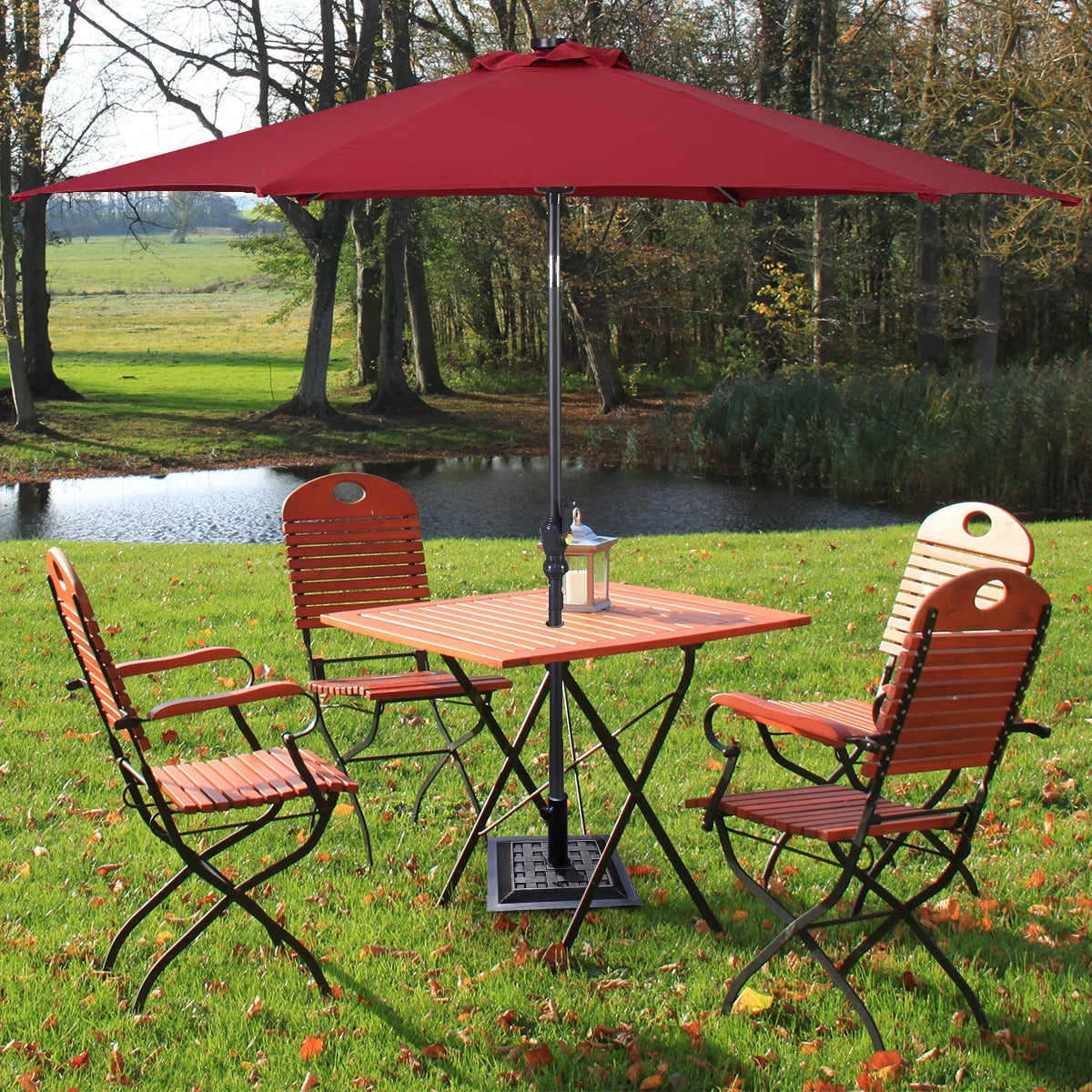 17.5 Inch Heavy Duty Square Umbrella Base Stand of 30 lbs for Outdoor, Bronze Outdoor Umbrella Bases at Gallery Canada