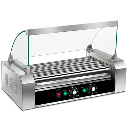 18 Hot Dog 7 Roller Grill Commercial Cooker, Silver Food Warmers & Burners Silver at Gallery Canada