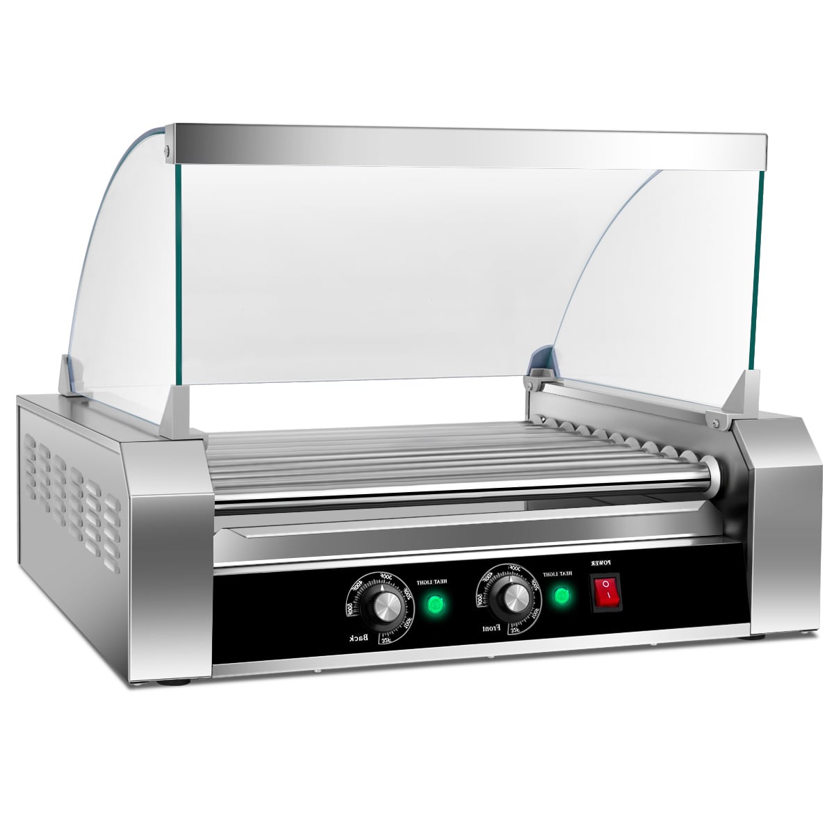 Commercial 11 Roller Grill, 30 Hot Dog Cooker Machine, Silver Food Warmers & Burners Silver at Gallery Canada