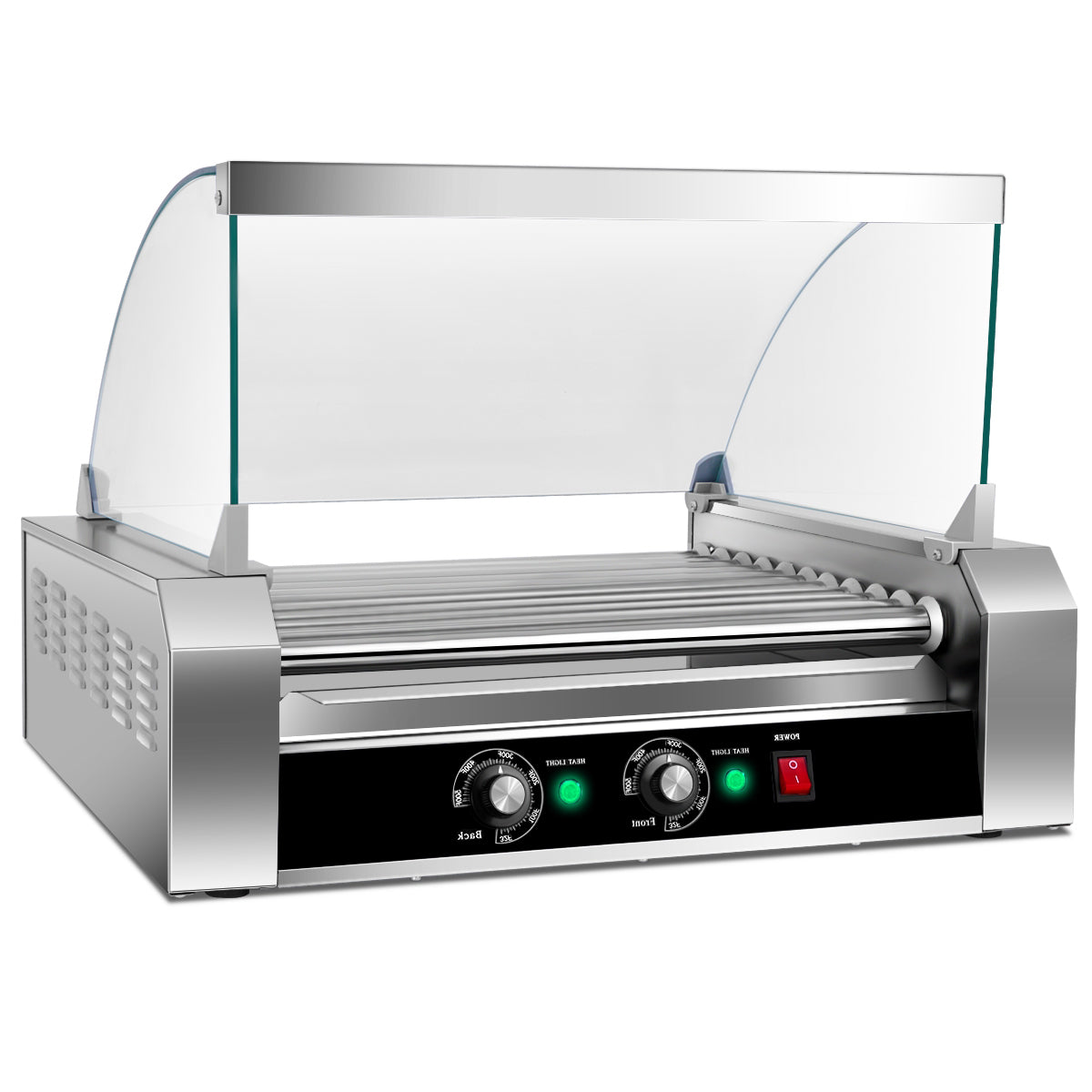 Commercial 11 Roller Grill, 30 Hot Dog Cooker Machine, Silver Food Warmers & Burners at Gallery Canada