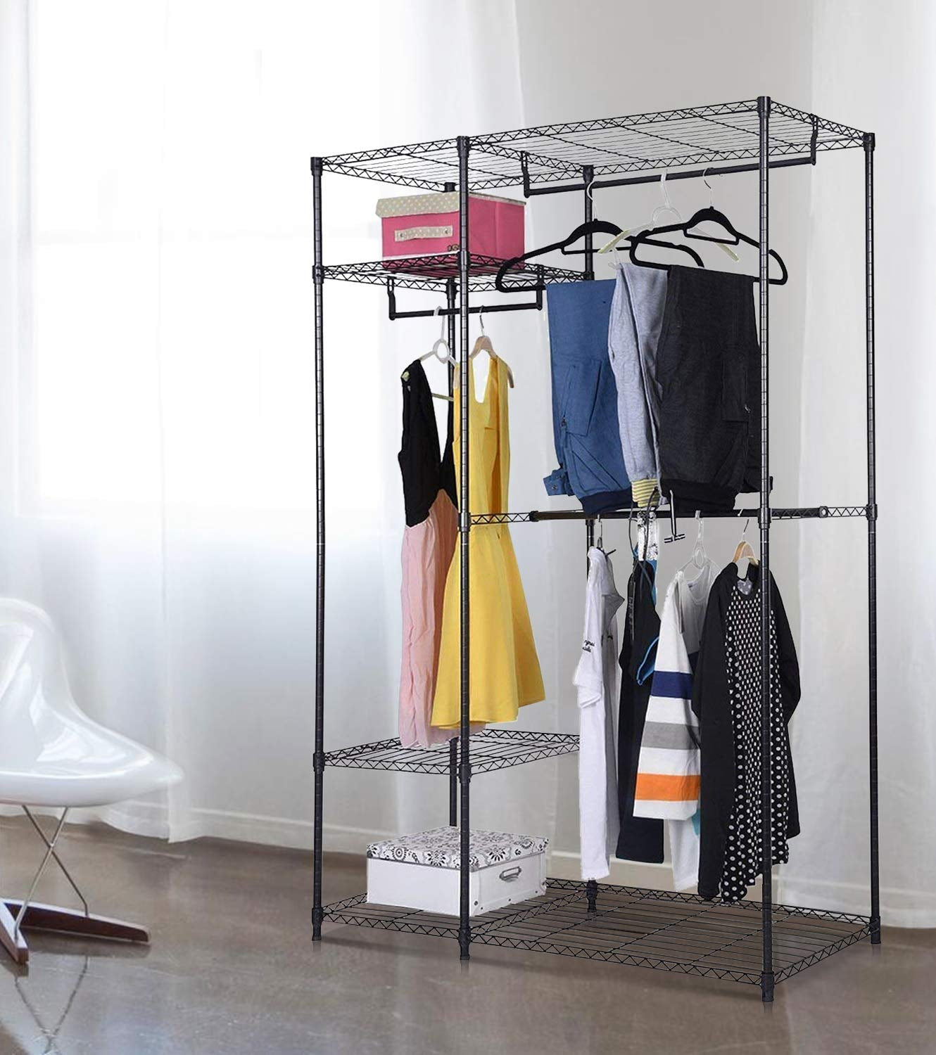 Portable Steel Closet Hanger Storage Rack Organizer, Black Clothing & Closet Storage at Gallery Canada