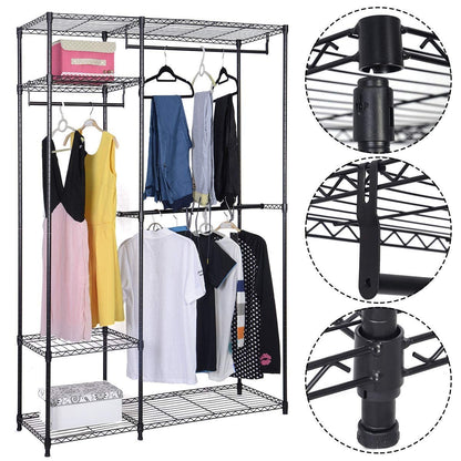 Portable Steel Closet Hanger Storage Rack Organizer, Black Clothing & Closet Storage at Gallery Canada
