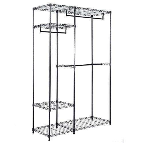 Portable Steel Closet Hanger Storage Rack Organizer, Black Clothing & Closet Storage Black at Gallery Canada