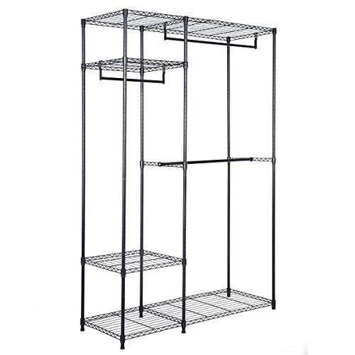 Portable Steel Closet Hanger Storage Rack Organizer, Black Clothing & Closet Storage Black at Gallery Canada